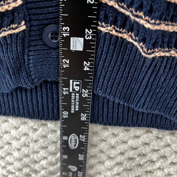 Daniel Cassin Striped Knit Cardigan Open Weave Lightweight Sweater NWT Size M - Picture 5 of 8